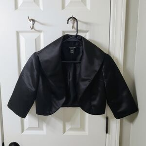 White House Blacket Market Formal Black Satin Shrug
